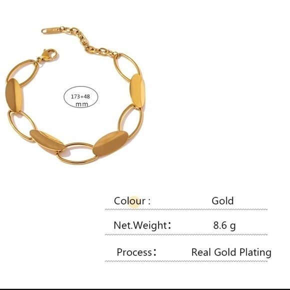 NEW 18k Gold Unique Chain Bracelet - Picture 4 of 8